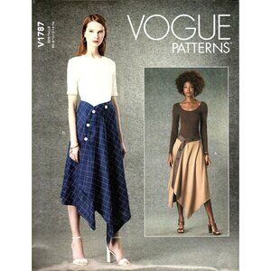Vogue V1787 Misses 8 to 16 Asymmetrical Wrap Skirt Uncut Sewing Pattern 2021